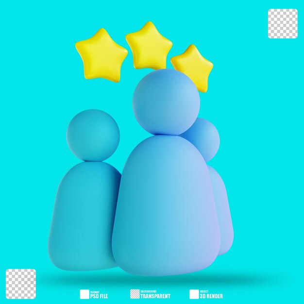 Ilustración 3D apreciar a la gente 3
