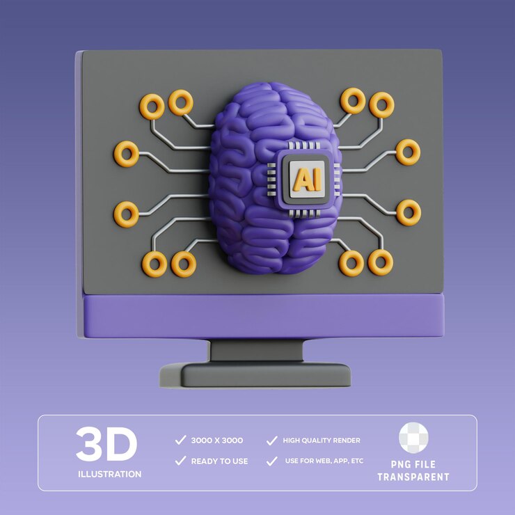 Ilustración 3D de aprendizaje automático de PSD