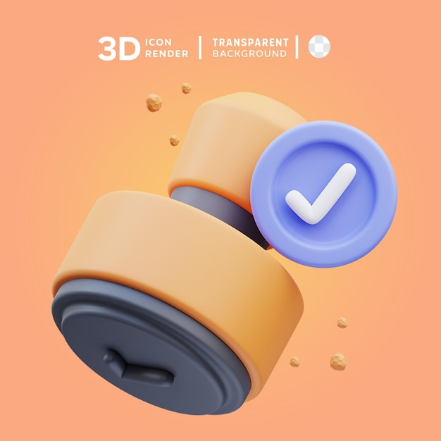 Ilustración 3d aprobada por el sello psd