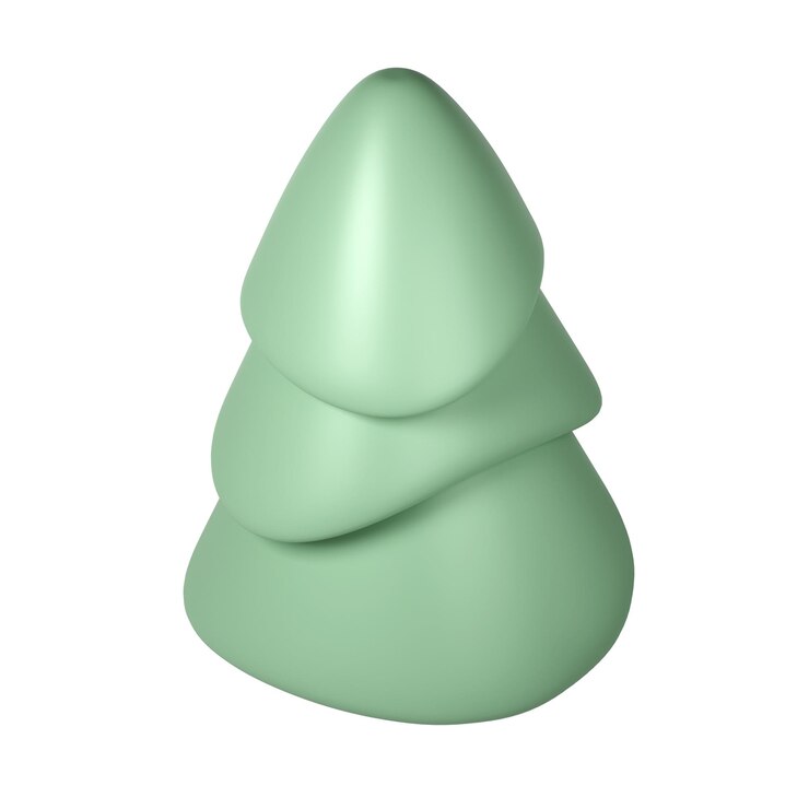 PSD ilustración 3d del árbol de navidad elemento de vacaciones aislado render abstracto árbol de hoja perenne