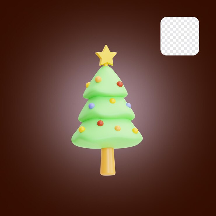 PSD ilustración 3d de árbol de navidad