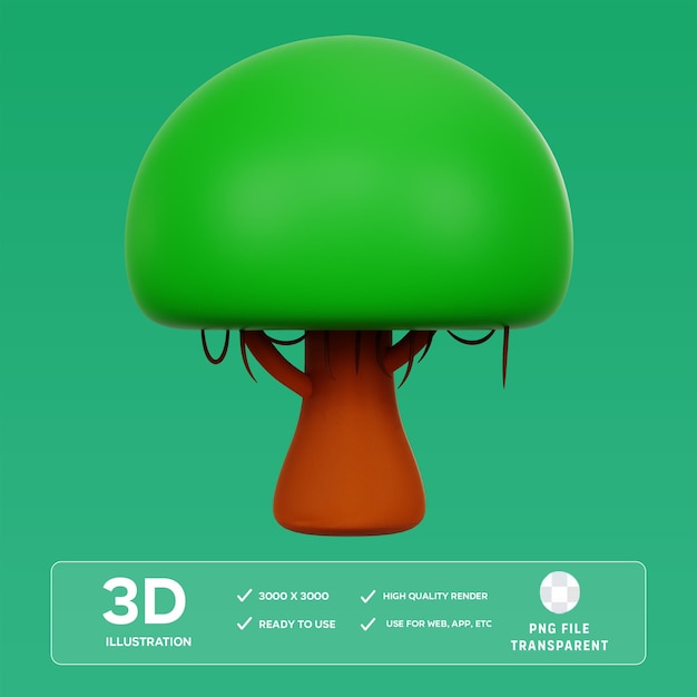 Ilustración 3D del árbol PSD