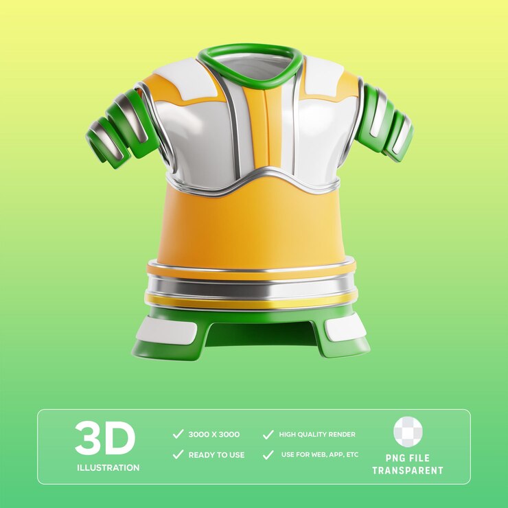 PSD ilustración 3d de la armadura de psd