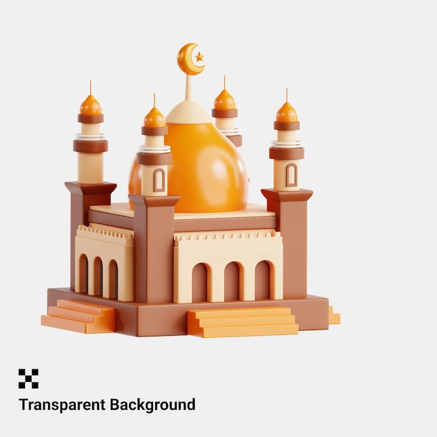 Ilustración 3D de la arquitectura ornamentada de las mezquitas