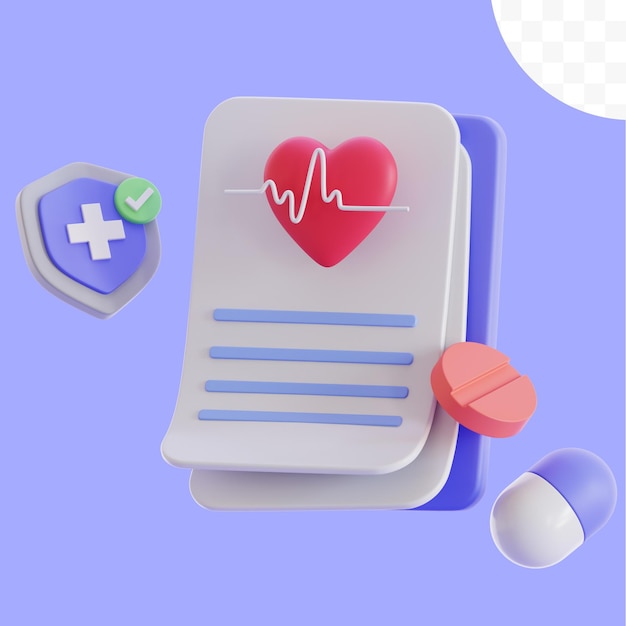 Ilustración 3D de la asistencia sanitaria y los conceptos médicos
