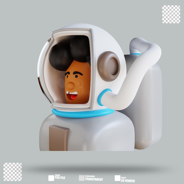 PSD ilustración 3d astronauta 2