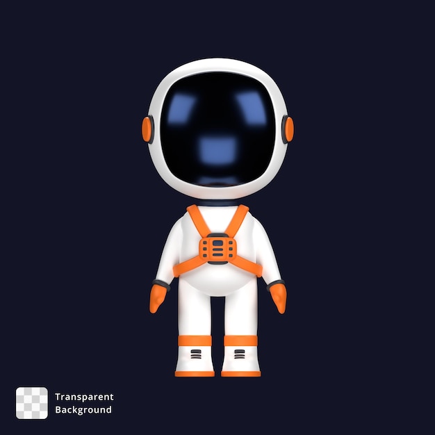 PSD ilustración 3d de un astronauta desde el frente