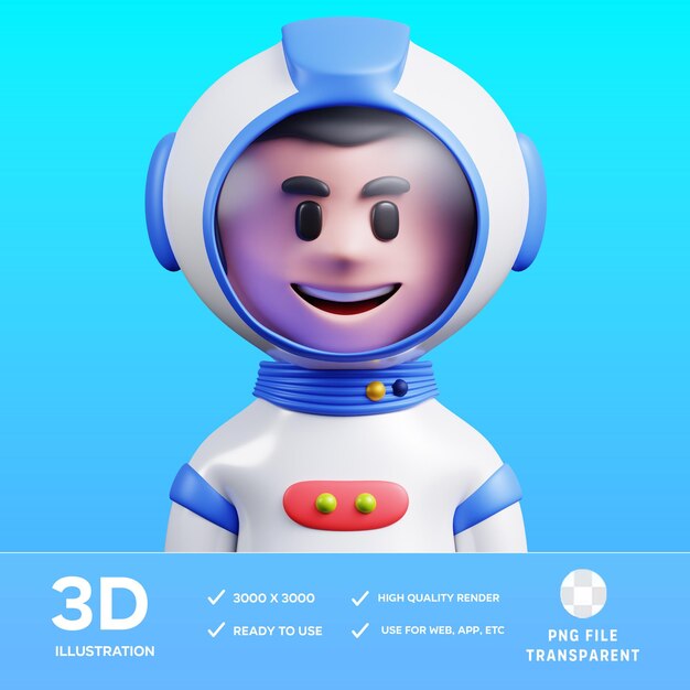Ilustración 3D del astronauta de PSD