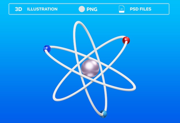 Ilustración 3D del átomo de PSD