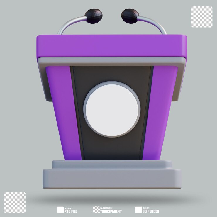 PSD ilustración 3d atril 3