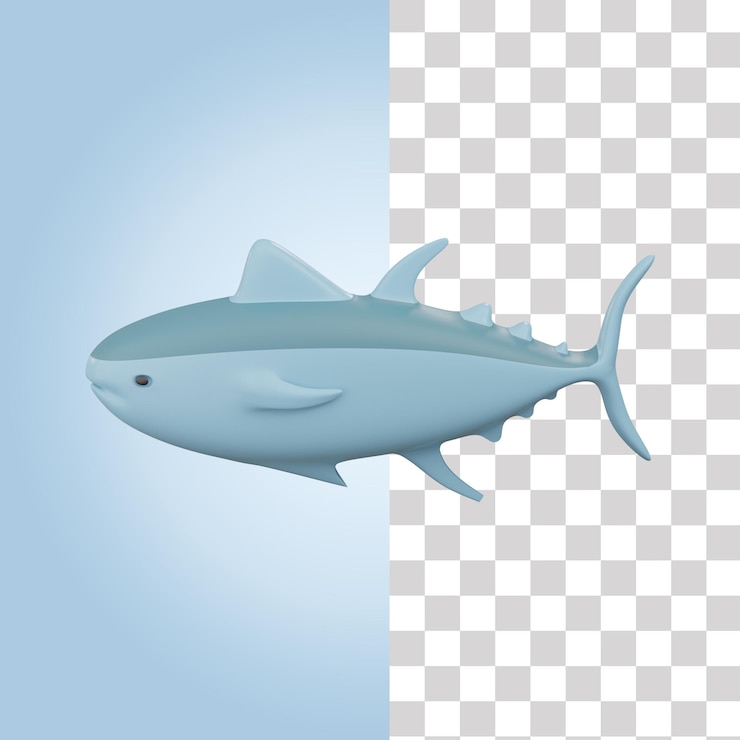 PSD ilustración en 3d del atún