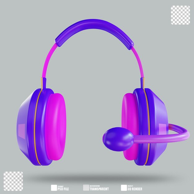 Ilustración 3d auriculares para juegos vr