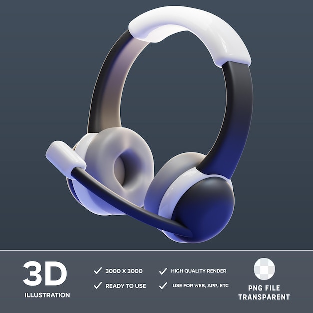 Ilustración 3D de los auriculares PSD