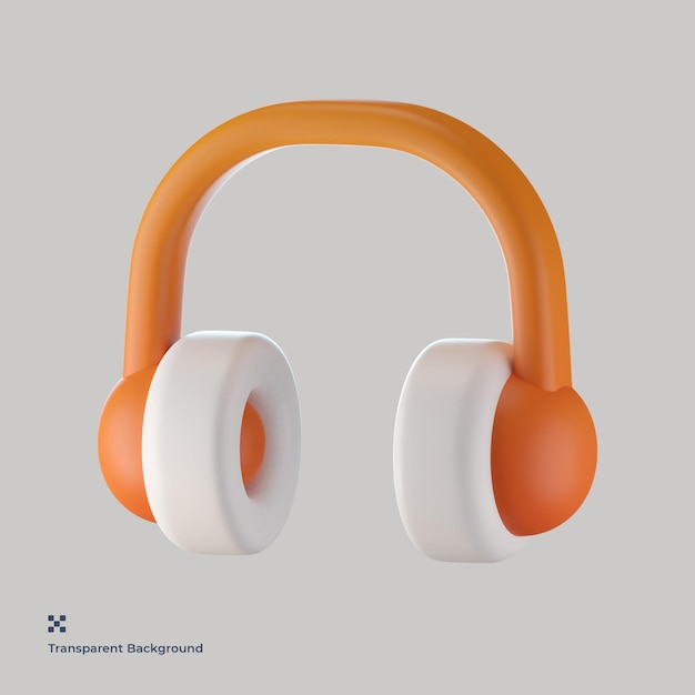 Ilustración 3d de auriculares