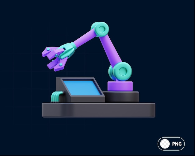 Ilustración 3d de la automatización de procesos robóticos