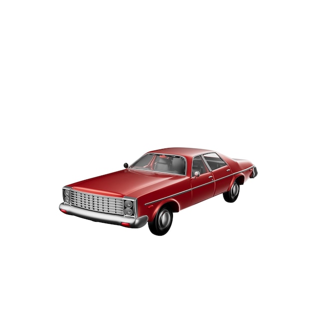 Ilustración 3D de un automóvil antiguo