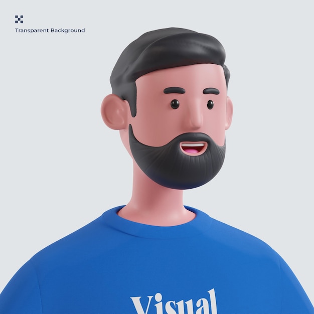 PSD ilustración 3d de avatar de personas
