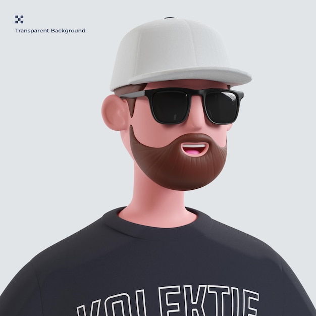 Ilustración 3d de avatar de personas