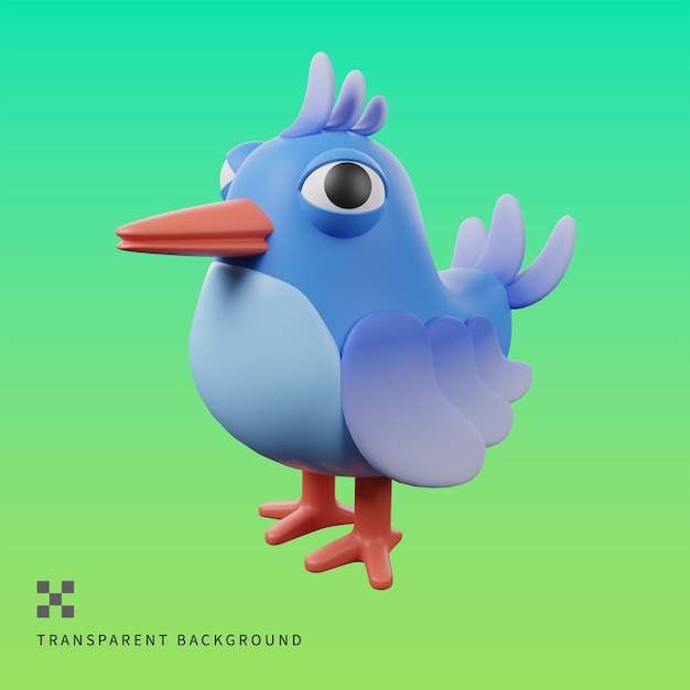 PSD ilustración 3d de las aves de psd