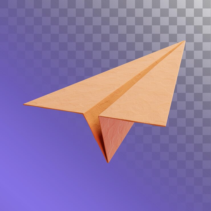 PSD ilustración 3d de avión de papel