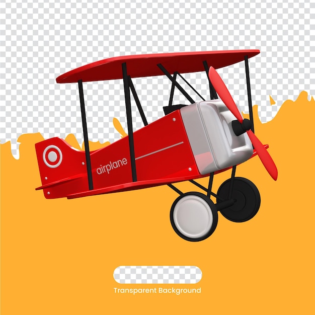 PSD ilustración 3d de avión rojo