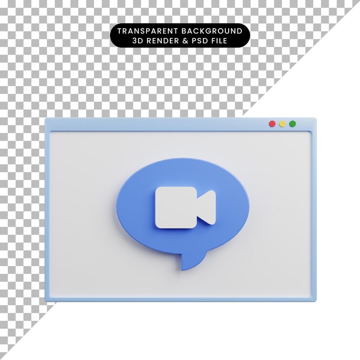 PSD ilustración 3d de ayuda faq videollamada