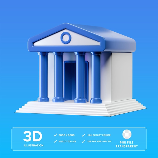 Ilustración en 3D del banco PSD