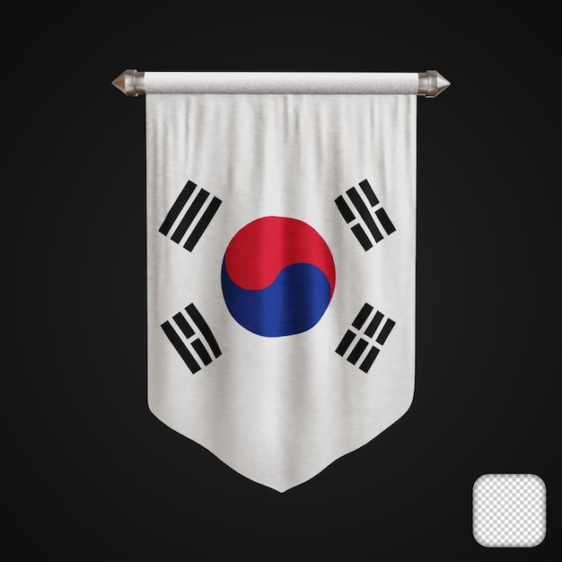 Ilustración en 3D de la bandera coreana