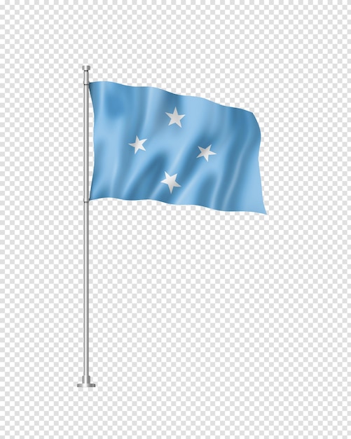 PSD ilustración 3d de la bandera de micronesia aislada en blanco