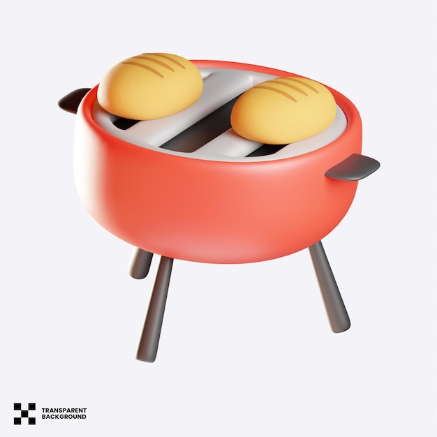 Ilustración 3D de la barbacoa