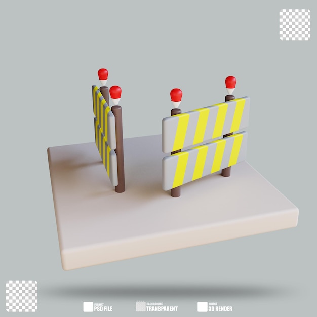 Ilustración 3d barrera 3