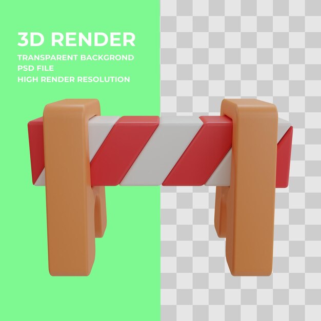 PSD ilustración 3d de la barrera vial