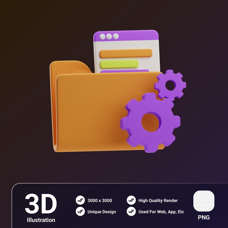 PSD ilustración 3d de la base de datos de objetos del asistente virtual
