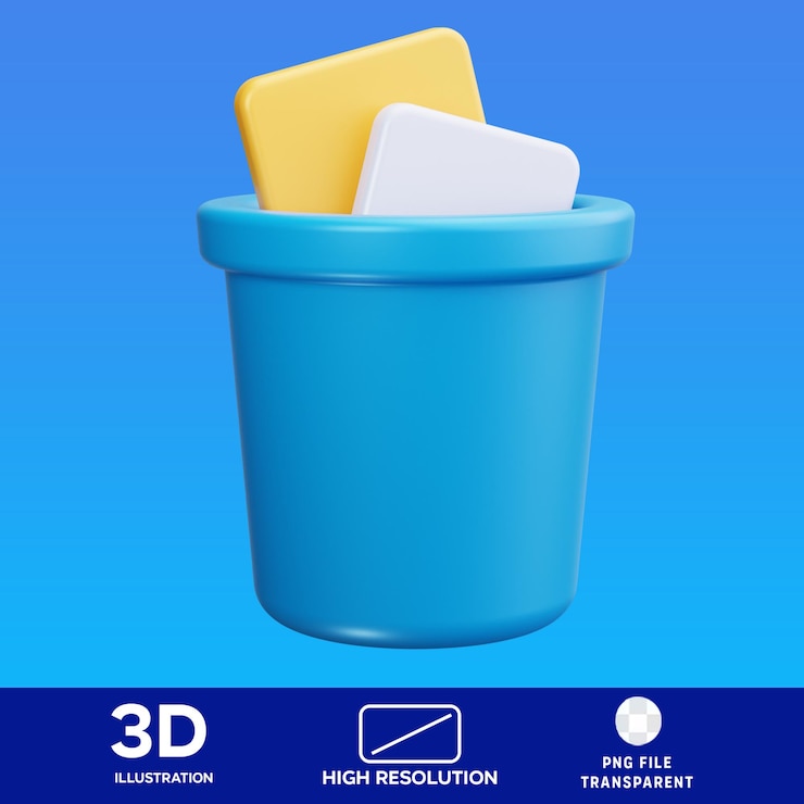 PSD ilustración 3d de la basura de psd