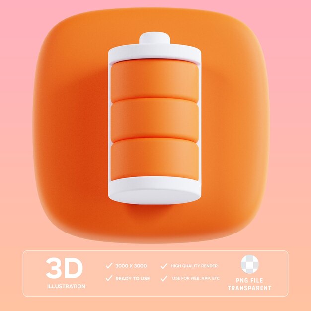 Ilustración 3D de la batería completa del PSD