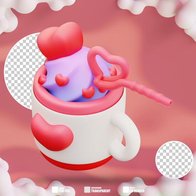 Ilustración 3d de la bebida del amor 2