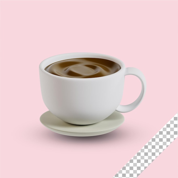 PSD ilustración 3d de bebida de café