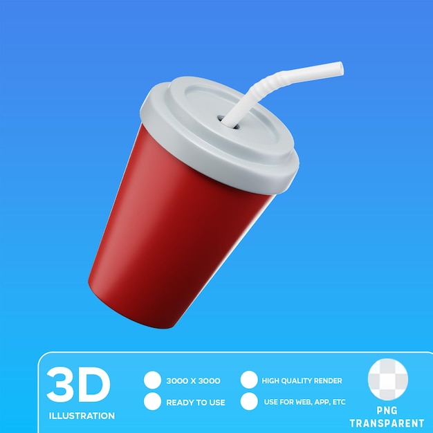 PSD ilustración 3d de la bebida fría de psd