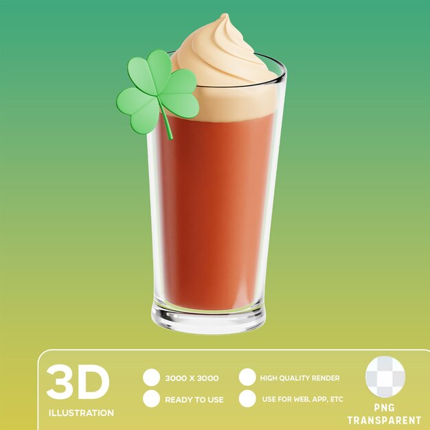 Ilustración 3d de las bebidas psd