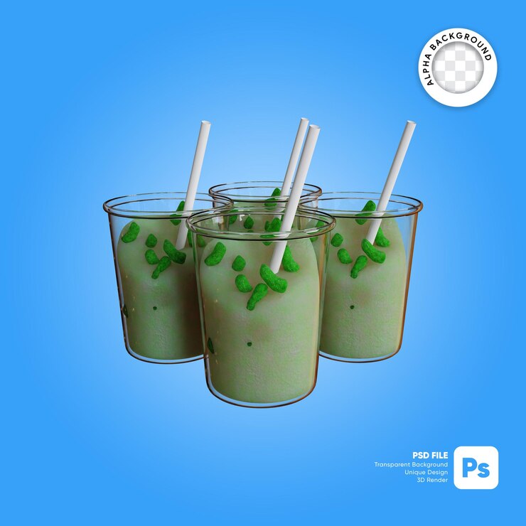 PSD ilustración 3d de bebidas tradicionales indonesias cendol ice