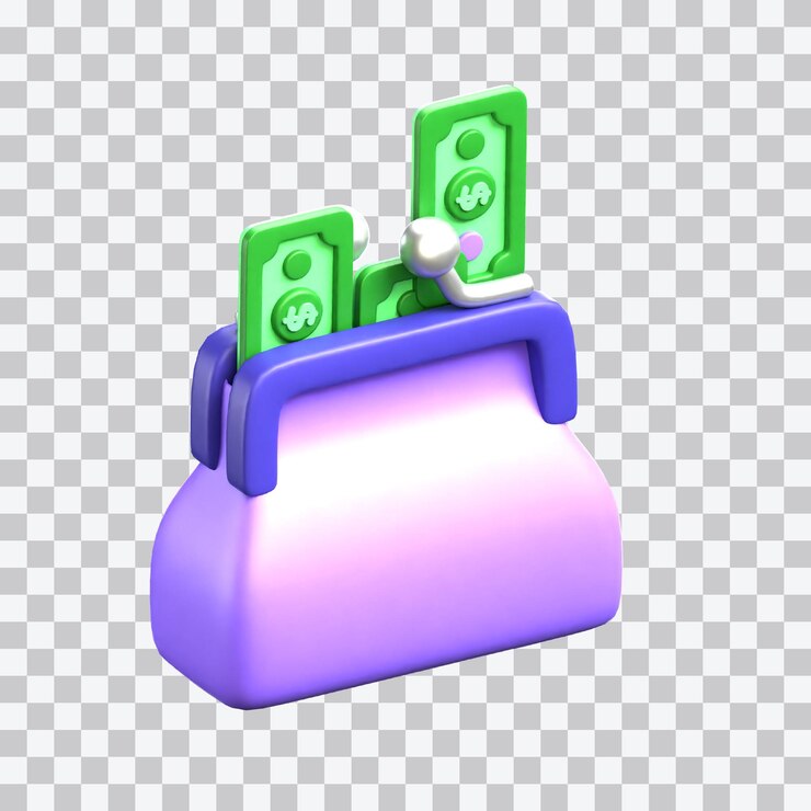PSD ilustración 3d de la billetera