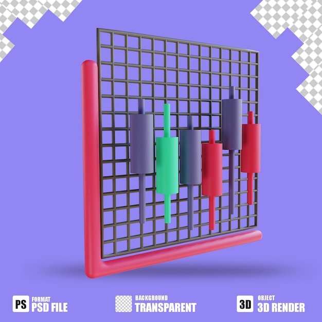 Ilustración 3D Bitcoin Candle stick 4 adecuado para criptomonedas