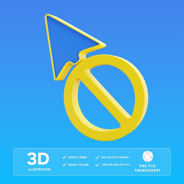 Ilustración 3D bloqueada por el cursor