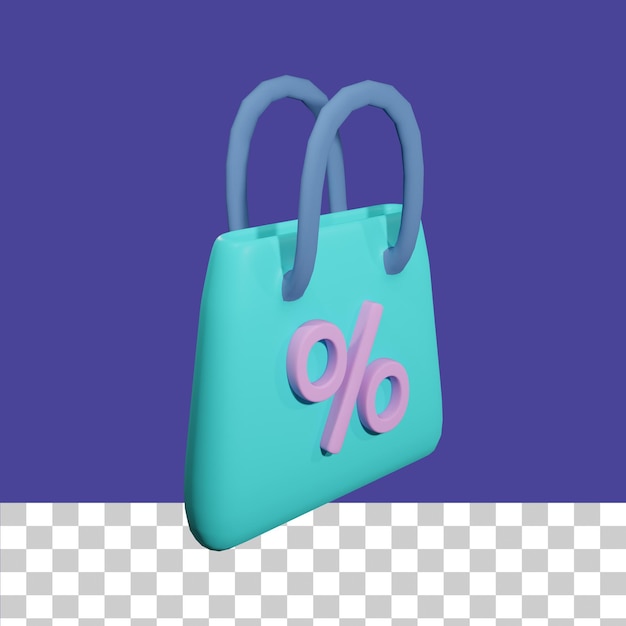 ilustración 3d de bolsa de compras