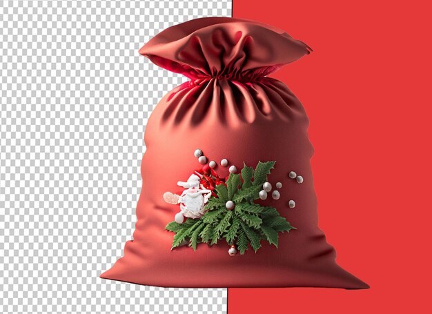 PSD ilustración en 3d de una bolsa de papá noel