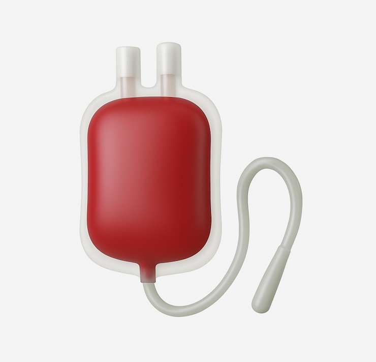 PSD ilustración en 3d de la bolsa de sangre