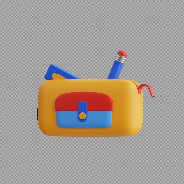 PSD ilustración 3d del bolso de la billetera