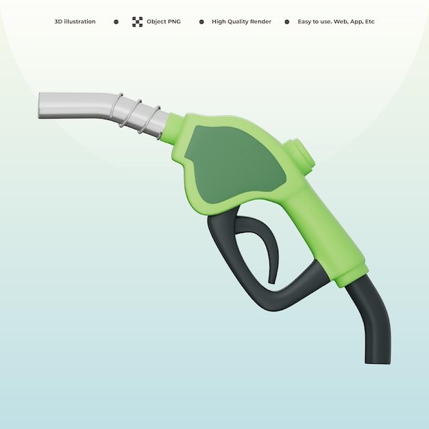 Ilustración 3D de la boquilla de combustible verde para la energía limpia y el transporte sostenible