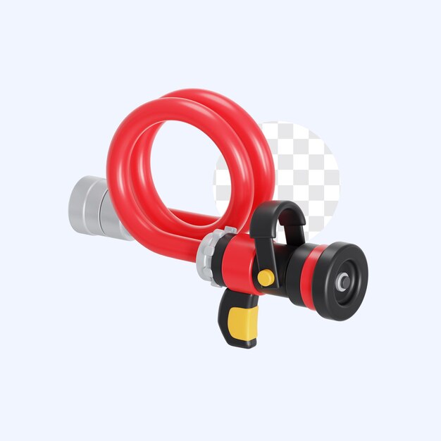 Ilustración 3D de la boquilla y la manguera