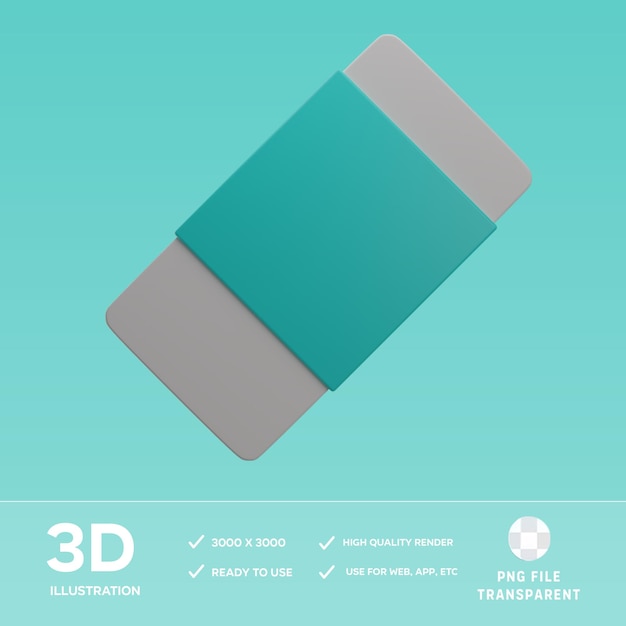 Ilustración 3D del borrador PSD